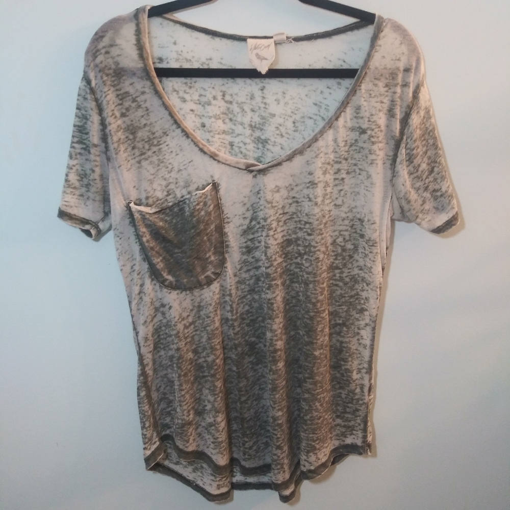 White Crow Gray Heather Tee